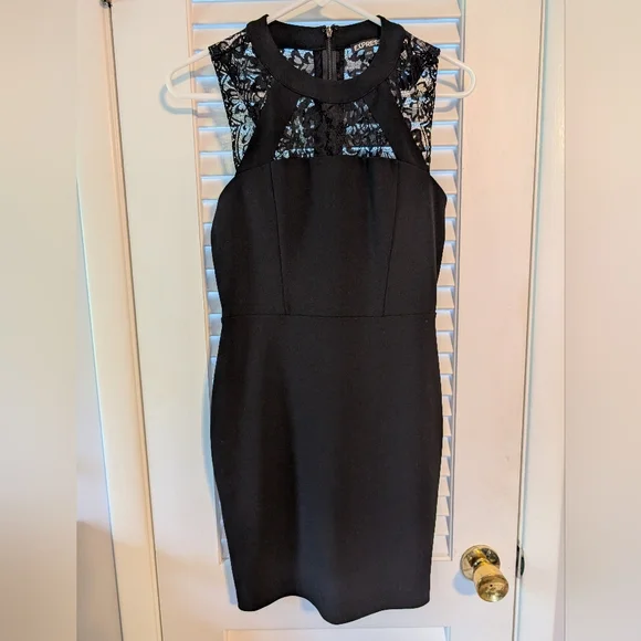 knee length dresses for ladies Short Black Lace Dress with Train Custom Size main image 0